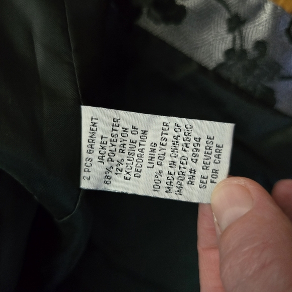 R&M RICHARDS Womens Grey Black Sequined Lace Jacket Plus 24W - Picture 6 of 10